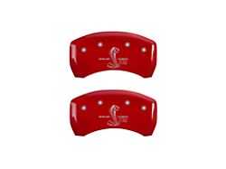 MGP Red Caliper Covers with Shelby GT350 Logo; Rear (05-14 Mustang)
