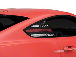 SEC10 Distressed Flag Quarter Window Decals; Red Line (15-22 Mustang)