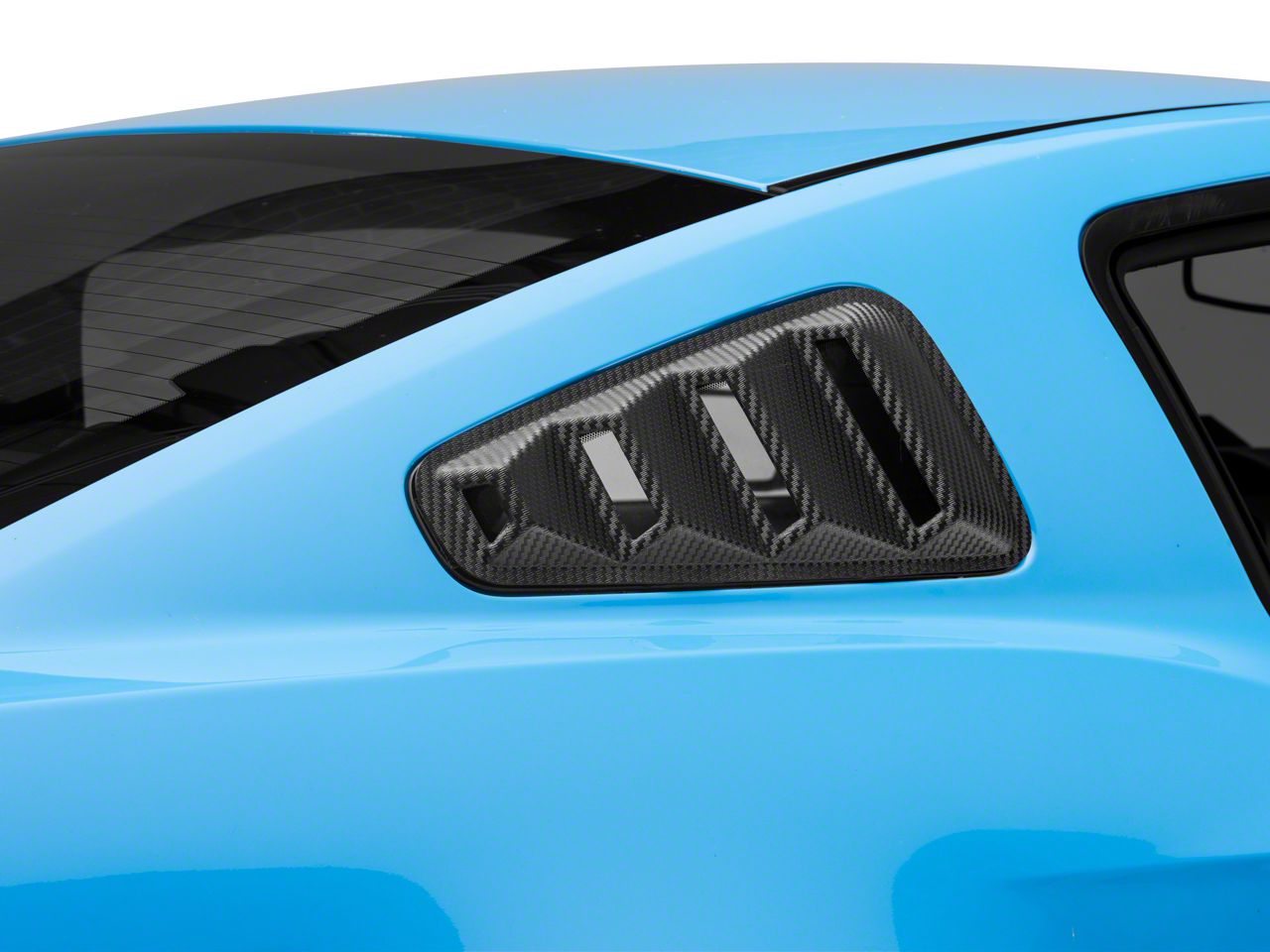 SpeedForm Quarter Window Louvers; Textured Carbon Appearance for Ford Mustang 2005-2009 