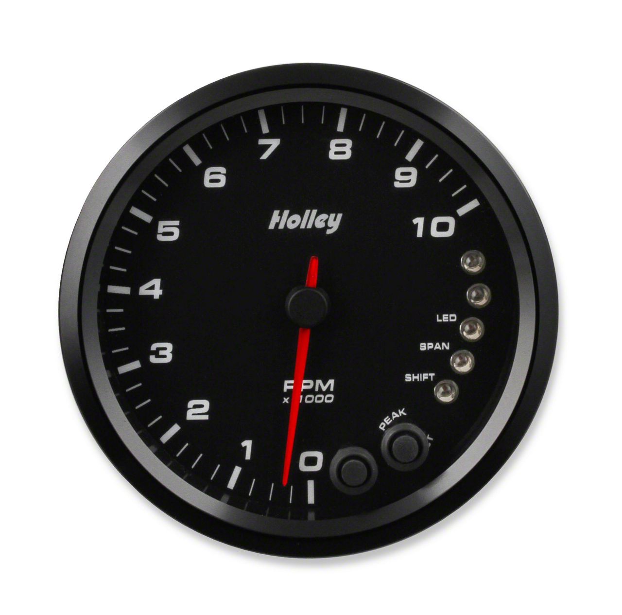 Holley 4.50-Inch Analog-Style Tachometer; 0-10K; Black (Universal; Some Adaptation May Be Required)