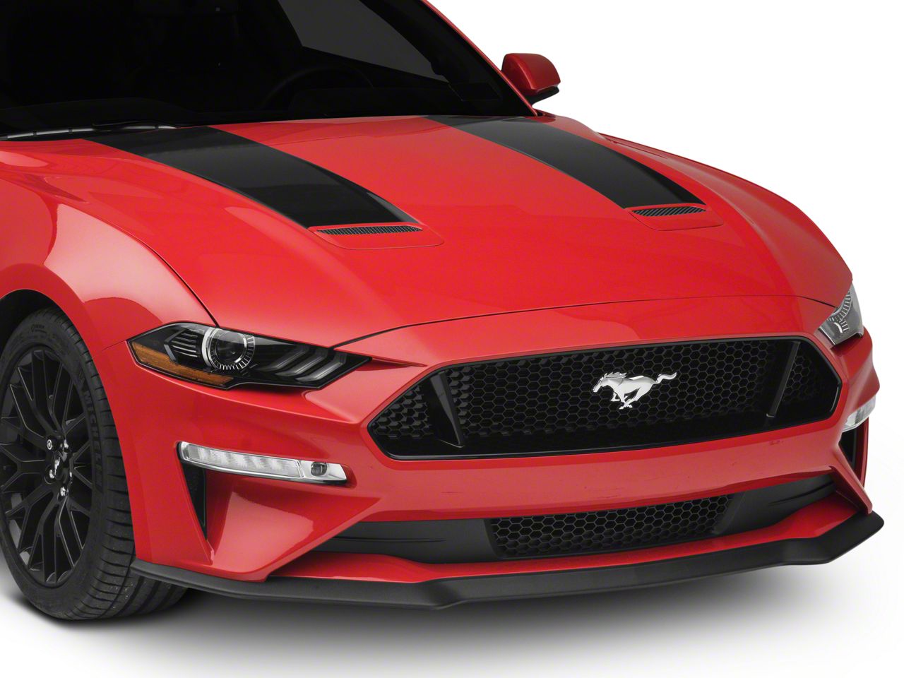 SEC10 Mustang Hood Stripes; Black 405939 (1822 Mustang GT, EcoBoost