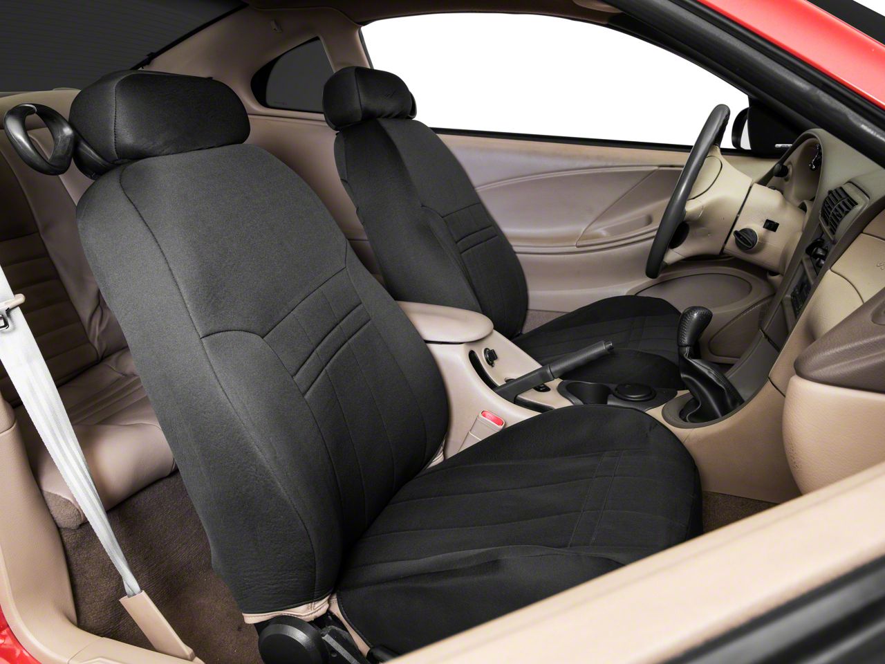 Alterum Mustang Neoprene Front Seat Covers Black 406767 99 04 Coupe - 2002 Mustang Gt Front Seat Covers