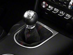 Premium Black Alcantara Manual Shift Boot with Red Stitching (15-21 All, Excluding GT500)