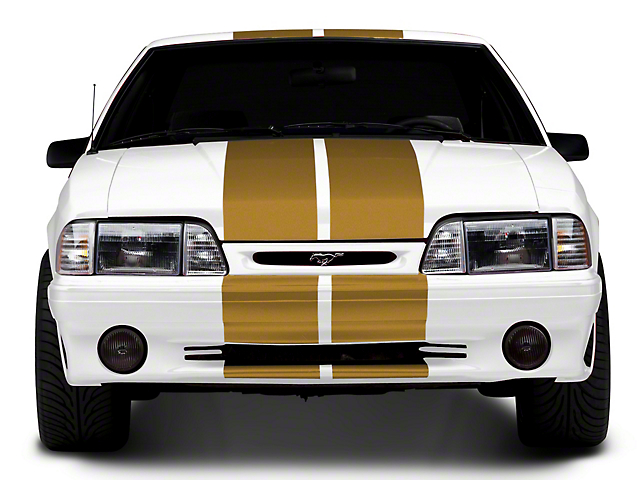SEC10 GT500 Style Stripes; Gold; 10-Inch (79-93 Mustang)