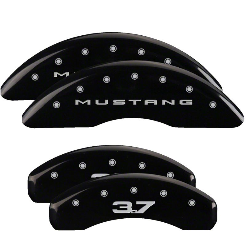MGP Mustang Black Caliper Covers w/ 3.7 Logo Front & Rear 10204SM32BK