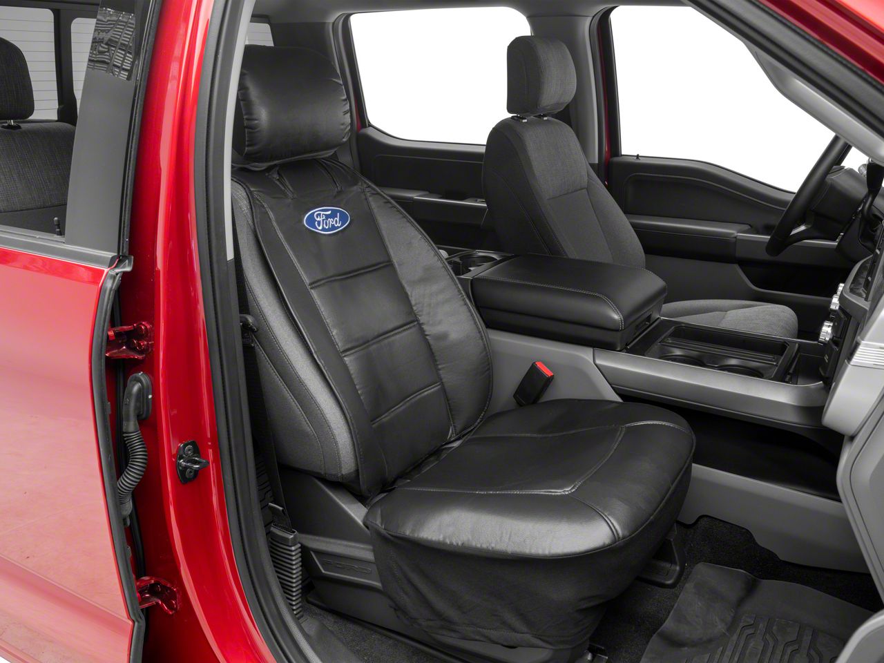 Bronco Sideless Seat Cover with Ford Logo; Black (Universal; Some
