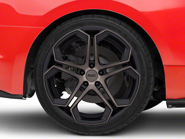 Foose Impala Matte Black Machined Wheel; Rear Only; 20x10.5 (15-22 Mustang GT, EcoBoost, V6)