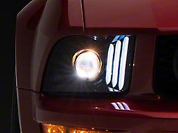 Light Bar DRL Projector Headlights; Chrome Housing Light; Smoked Lens (05-09 Mustang w/ Factory Halogen Headlights, Excluding GT500)