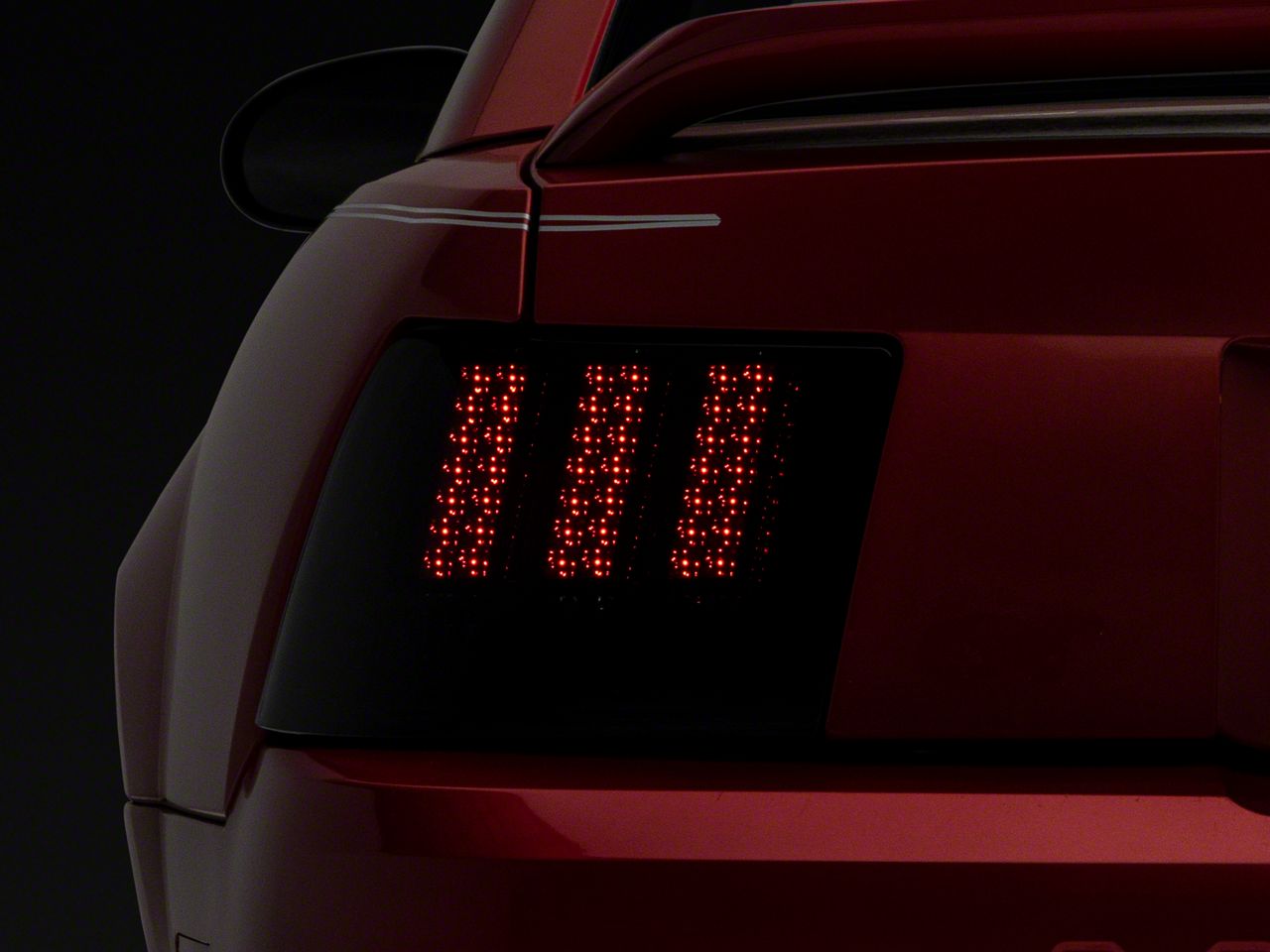 99-04 Ford Mustang GT Base V6 V8 Sequential LED Frost Tube Tail Lights Black 