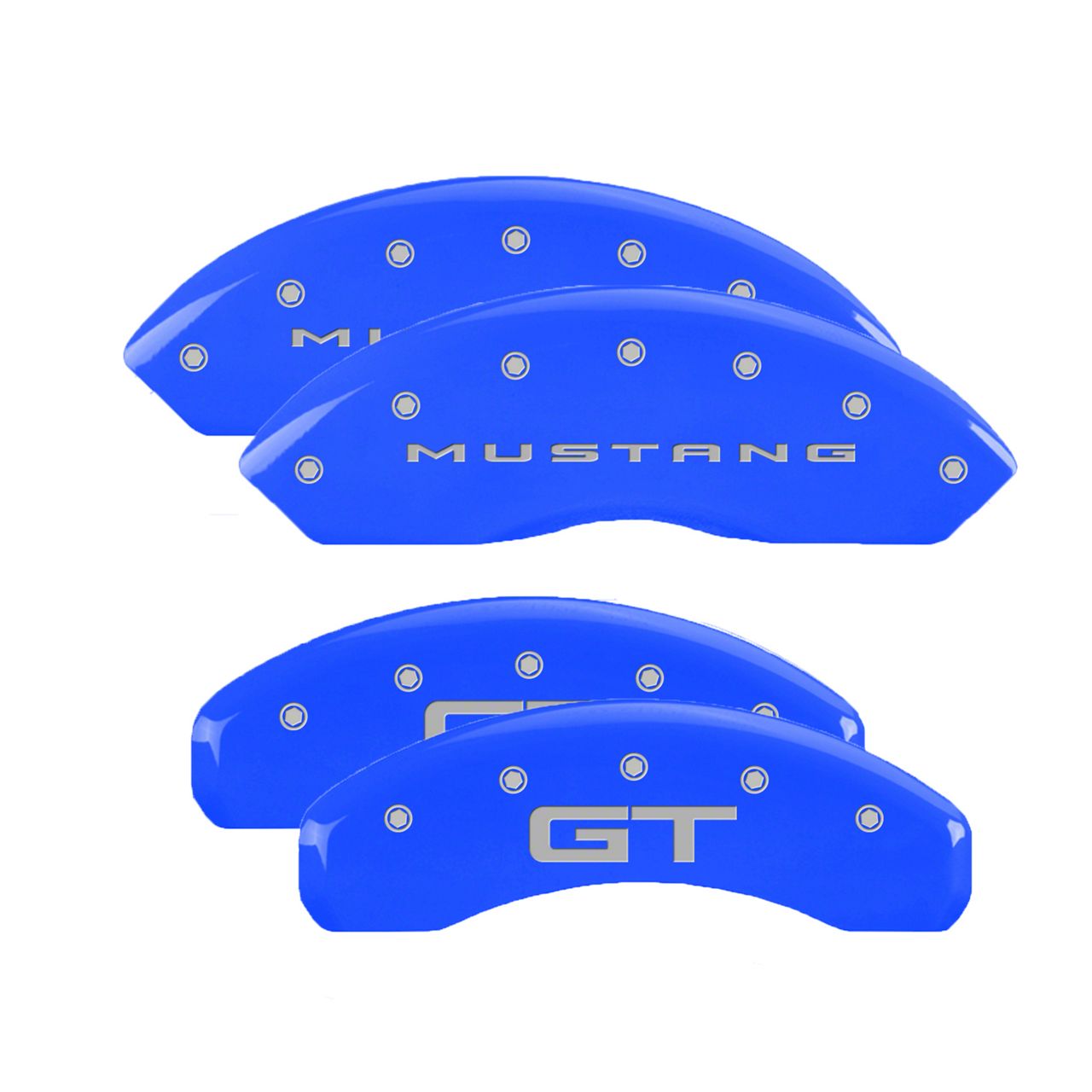 MGP Mustang Grabber Blue Caliper Covers w/ GT Logo Front & Rear