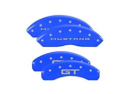 MGP Grabber Blue Caliper Covers with GT Logo; Front and Rear (15-22 Mustang Standard GT)