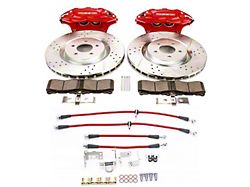 PowerStop Front Big Brake Conversion Kit with Brake Hoses; Red Calipers (05-14 Standard GT, V6)
