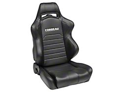 Corbeau LG1 Racing Seats; Black Vinyl; Pair (Universal; Some Adaptation May Be Required)