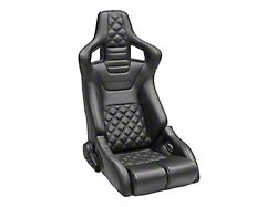 Corbeau Sportline RRB Reclining Seats; Black Vinyl/Carbon Vinyl/Black Diamond Stitch; Pair (Universal; Some Adaptation May Be Required)