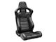 Corbeau Sportline RRS Reclining Seats; Black Vinyl Diamond/Black Stitching; Pair (Universal; Some Adaptation May Be Required)