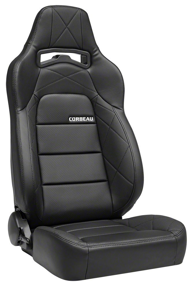 Corbeau Trailcat Reclining Seats; Black Vinyl/Black HD Vinyl; Pair (Universal; Some Adaptation May Be Required)