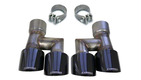 Corsa Mustang Quad 4Inch Black Pro Series Exhaust Tips 21038BLK (1820