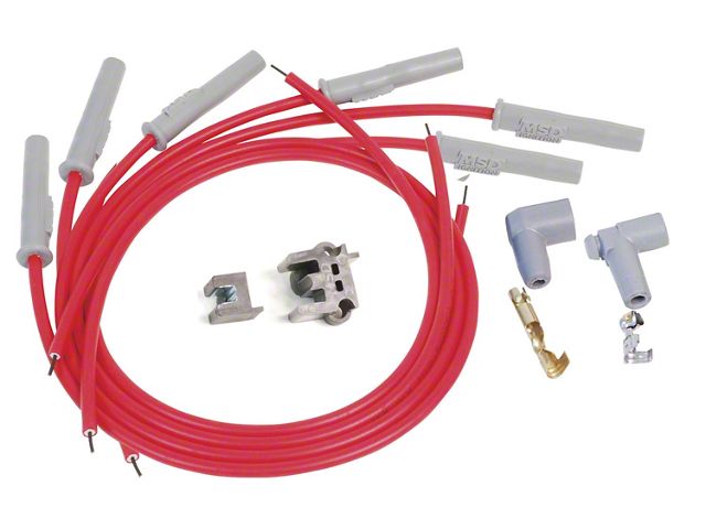 MSD Super Conductor Spark Plug Wire Set; Red (1993 4.0L Jeep Grand Cherokee ZJ)