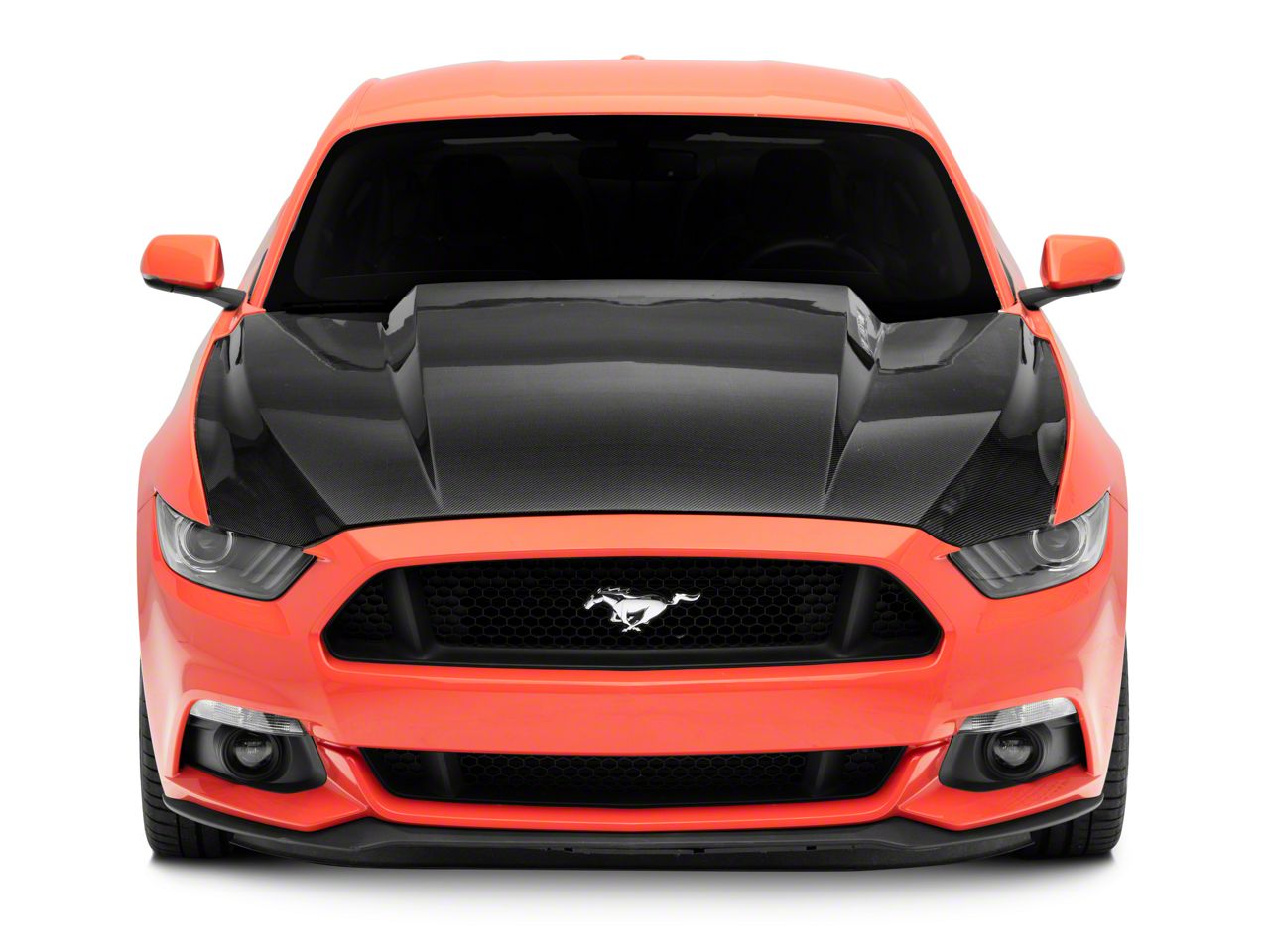 SpeedForm Mustang 3-Inch Cowl Hood; Carbon Fiber FM15AHCWLCFH (15-17 ...