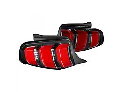 2018 Style Sequential LED Tail Lights; Satin Black Housing; Clear Lens (10-12 Mustang)