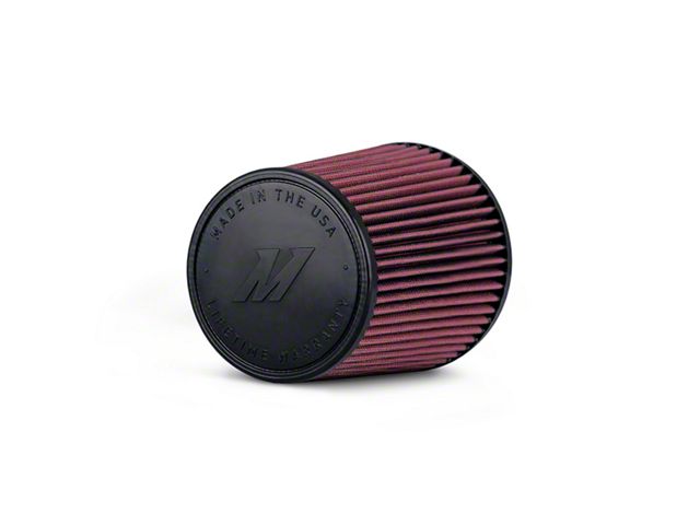 Mishimoto Performance Air Filter; 3.50-Inch Inlet; 8-Inch Filter Length; Red (Universal; Some Adaptation May Be Required)
