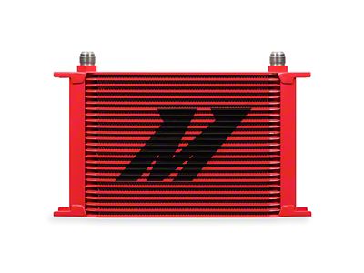 Mishimoto Universal 25-Row Oil Cooler; Red (Universal; Some Adaptation May Be Required)