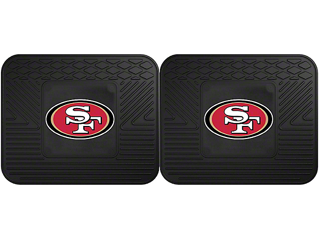 Molded Rear Floor Mats with San Francisco 49ers Logo (Universal; Some Adaptation May Be Required)