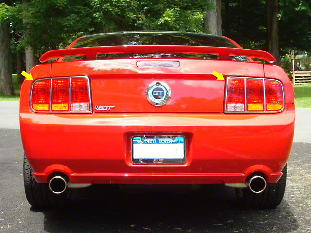Tail Light Ring Accent Trim; Stainless Steel (05-09 Mustang)
