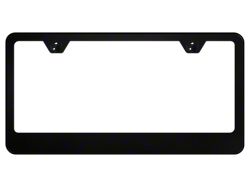 2-Hole Wide Bottom License Plate Frame; Black Powder-Coated Stainless (Universal; Some Adaptation May Be Required)