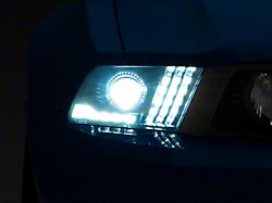 LUXX-Series LED Projector Headlights; Black Housing; Clear Lens (10-12 Mustang w/ Factory Halogen Headlights)