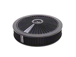 Edelbrock Pro-Flo 14-Inch Round Air Cleaner; Chrome; Black Filter