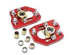 Adjustable Camber Caster Plates; Red (90-93 Mustang)