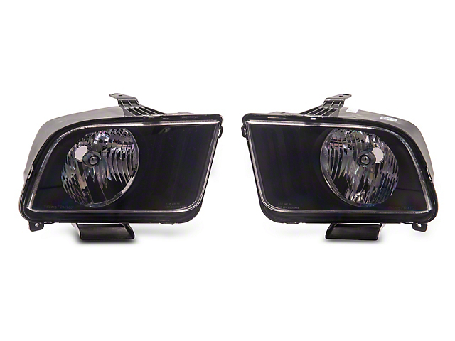 Axial OEM Style Replacement Headlights; Chrome Housing; Clear Lens (05-09 Mustang w/ Factory Halogen Headlights, Excluding GT500)