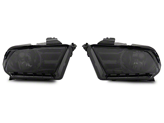 Axial OEM Style Replacement Headlights; Chrome Housing; Smoked Lens (10-12 Mustang w/ Factory Halogen Headlights)