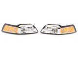 Axial OEM Style Replacement Headlights; Chrome Housing; Clear Lens (99-04 All)