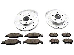 C&L Super Sport Brake Rotor and Pad Kit; Front and Rear (94-04 Mustang GT, V6)
