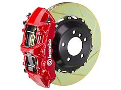 Brembo GT Series 6-Piston Front Big Brake Kit with 15-Inch 2-Piece Type 1 Slotted Rotors; Red Calipers (05-14 Mustang Standard GT, V6)