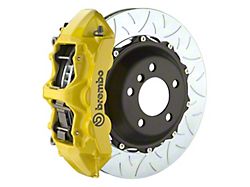 Brembo GT Series 6-Piston Front Big Brake Kit with 14-Inch 2-Piece Type 3 Slotted Rotors; Yellow Calipers (05-14 Mustang Standard GT, V6)