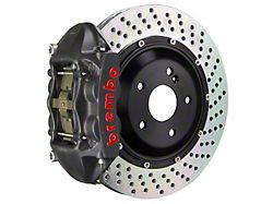 Brembo GT-S Series 4-Piston Rear Big Brake Kit with 15-Inch 2-Piece Cross Drilled Rotors; Black Hard Anodized Calipers (15-21 Mustang GT, EcoBoost, V6)
