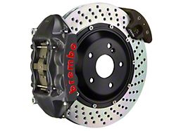 Brembo GT-S Series 4-Piston Rear Big Brake Kit with 15-Inch 2-Piece Cross Drilled Rotors; Black Hard Anodized Calipers (15-21 Mustang GT, EcoBoost, V6)