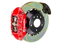 Brembo GT Series 4-Piston Rear Big Brake Kit with 15-Inch 2-Piece Type 1 Slotted Rotors; Red Calipers (15-21 Mustang GT, EcoBoost, V6)