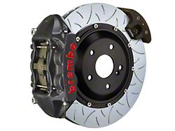 Brembo GT-S Series 4-Piston Rear Big Brake Kit with 15-Inch 2-Piece Type 3 Slotted Rotors; Black Hard Anodized Calipers (15-21 Mustang GT, EcoBoost, V6)