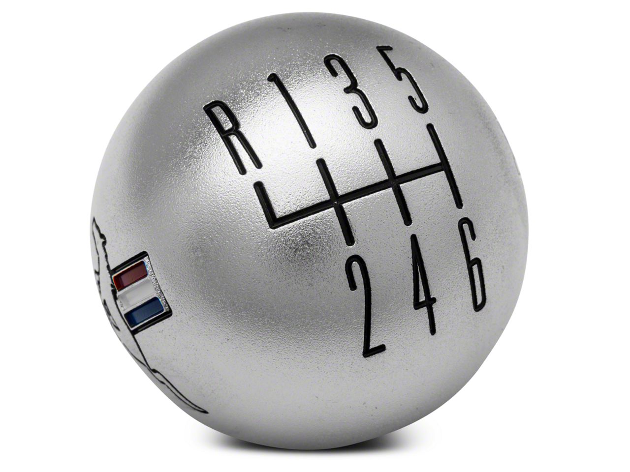 Modern Billet Mustang Retro 6 Speed Shift Knob W Tri Bar Logo Satin