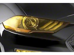 Headlight Covers; Transparent Yellow (10-12 Mustang w/ Factory Halogen Headlights)