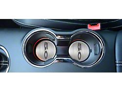 5.0 Style; Cup Holder Accent Plates; 2-Piece (15-22 Mustang GT)