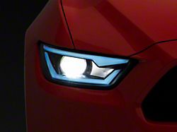 LED Bar Projector Headlights; Matte Black Housing; Smoked Lens (15-17 Mustang; 18-22 Mustang GT350, GT500)