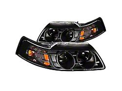 Projector Headlights; Black Housing; Clear Lens (99-04 Mustang)