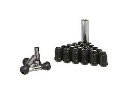 Black 6 Spline Lug Nut Kit; 1/2-Inch x 20; Set of 20 (76-18 Jeep CJ5, CJ7, Wrangler YJ, TJ & JK)
