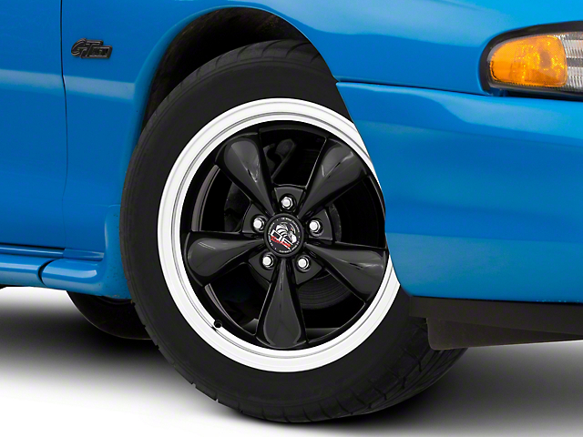 Copperhead Bullitt Style Gloss Black Machined Wheel; 17x8 (94-98 Mustang)