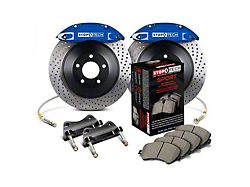 StopTech ST-40 Aero Drilled 1-Piece Front Big Brake Kit; Blue Calipers (05-10 GT)